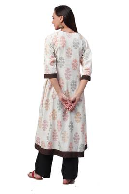 White printed cotton ethnic-kurtis 2