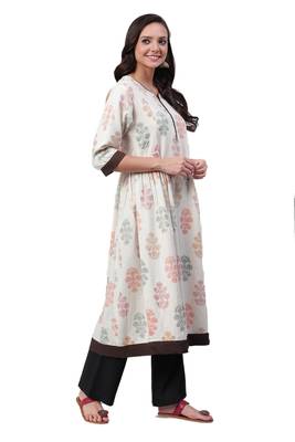 White printed cotton ethnic-kurtis 3