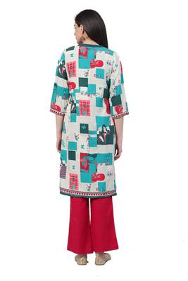 White printed liva ethnic-kurtis 2