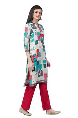 White printed liva ethnic-kurtis 3