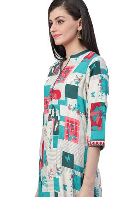 White printed liva ethnic-kurtis 4