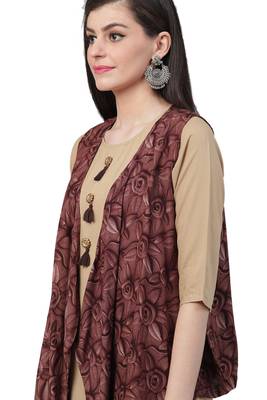 Brown plain liva ethnic-kurtis 4