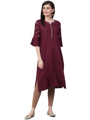 Dark-purple printed liva ethnic-kurtis 1