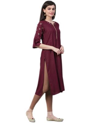 Dark-purple printed liva ethnic-kurtis 3