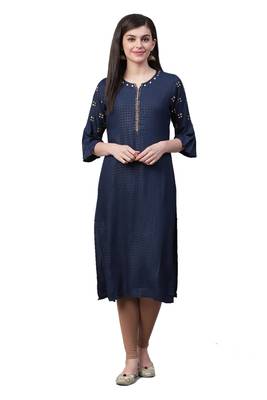 Navy-blue printed liva ethnic-kurtis 1