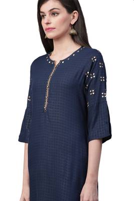 Navy-blue printed liva ethnic-kurtis 4