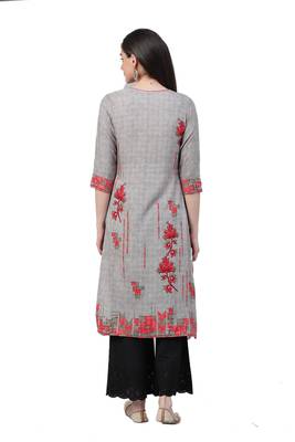 Grey printed liva ethnic-kurtis 2