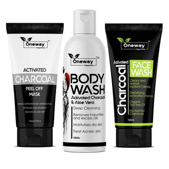 All Rounder Activated Charcoal Kit: Charcoal Face Wash, Charcoal Bodywash, Charcoal Peel of Mask 1