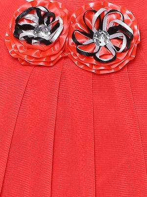 Red plain nylon girls-top-bottom 4