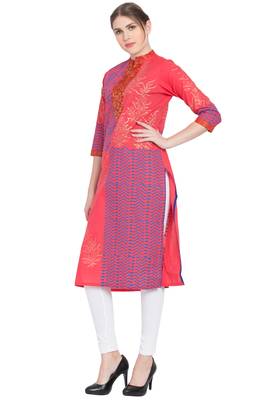 Women's Cotton Straight Kurti Block Printed 2