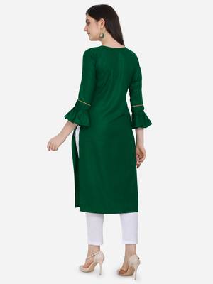 Green Color Straight Kurta 2