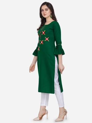 Green Color Straight Kurta 3