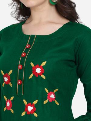 Green Color Straight Kurta 4
