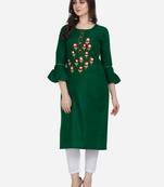 Green Color Straight Kurta