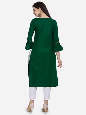 Green Color Straight Kurta 2