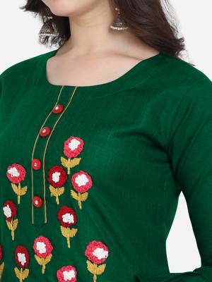Green Color Straight Kurta 4
