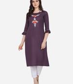 Purple Color Straight Kurta