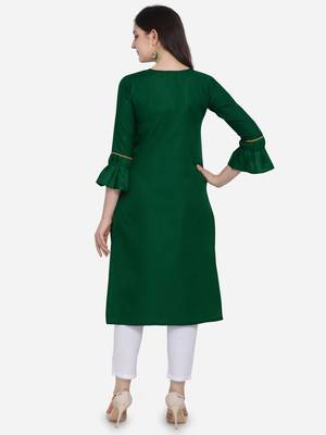 Green Color Straight Kurta 2
