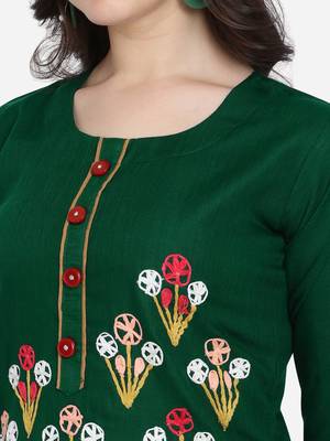 Green Color Straight Kurta 4