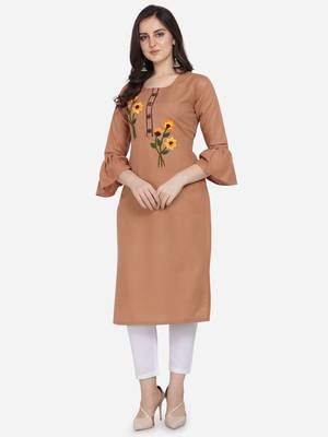 Peach Color Straight Kurta 1