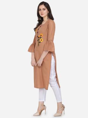 Peach Color Straight Kurta 3