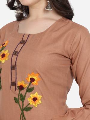 Peach Color Straight Kurta 4