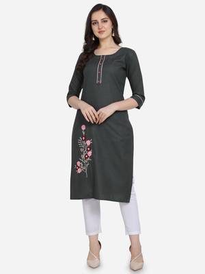 Grey Color Straight Kurta 1