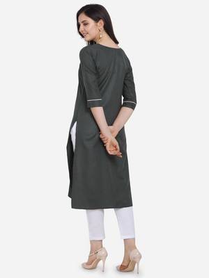 Grey Color Straight Kurta 2
