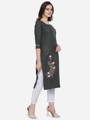 Grey Color Straight Kurta 3
