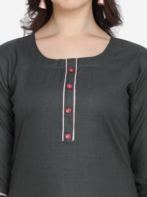 Grey Color Straight Kurta 4