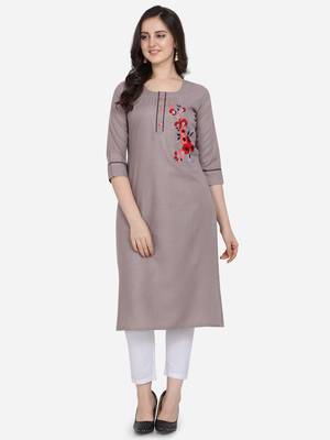 Grey Color Straight Kurta 1