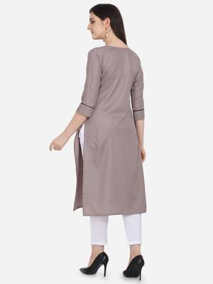 Grey Color Straight Kurta 2