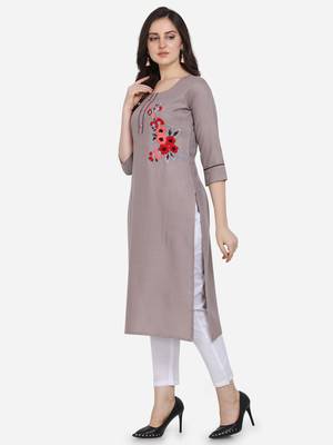 Grey Color Straight Kurta 3
