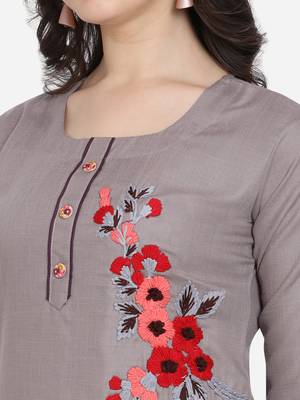 Grey Color Straight Kurta 4