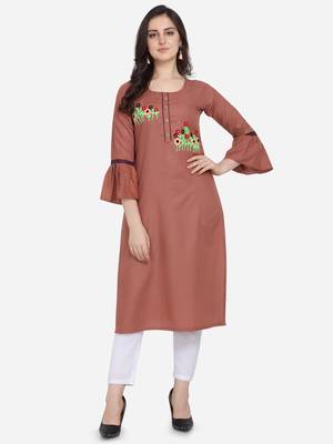 Rust Color Straight Kurta 1
