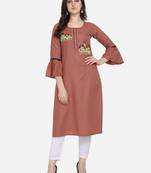 Rust Color Straight Kurta