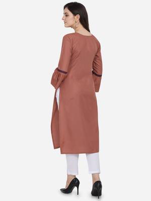 Rust Color Straight Kurta 2