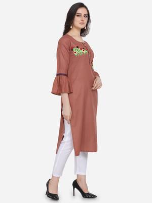 Rust Color Straight Kurta 3