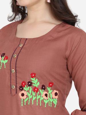Rust Color Straight Kurta 4