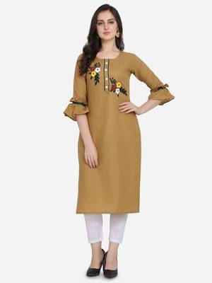 Mustard Color Straight Kurta 1