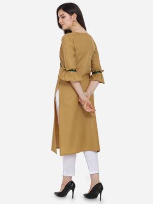 Mustard Color Straight Kurta 2
