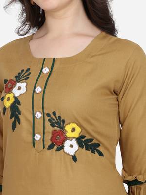 Mustard Color Straight Kurta 4