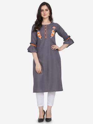 Grey Color Straight Kurta 1
