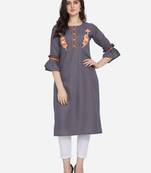 Grey Color Straight Kurta