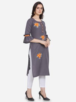Grey Color Straight Kurta 3