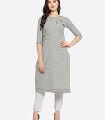 Grey Color Straight Kurta