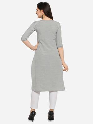 Grey Color Straight Kurta 2