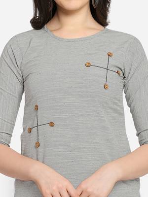 Grey Color Straight Kurta 4