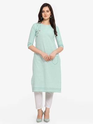 Sea Green Color Straight Kurta 1