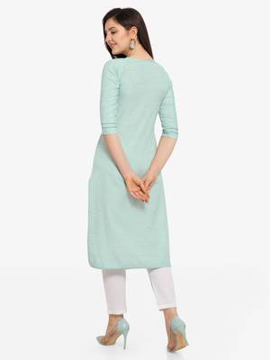 Sea Green Color Straight Kurta 2